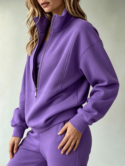 Women's Activewear Set - Solid Color Classic Neckline – view 6