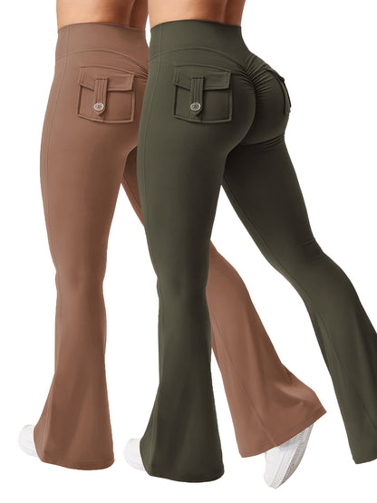 Women's Activewear Set – Women's Black*2 Polyester High-Waist Cargo Leggings – Black option – view 5