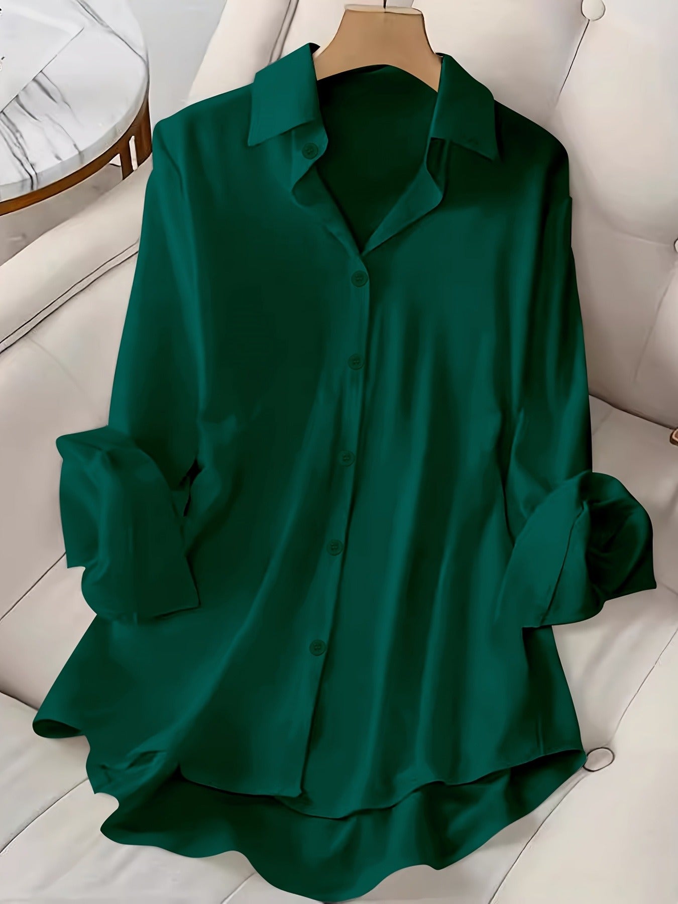 Women's American Flag Shirt - Long Sleeve – Green option – view 4