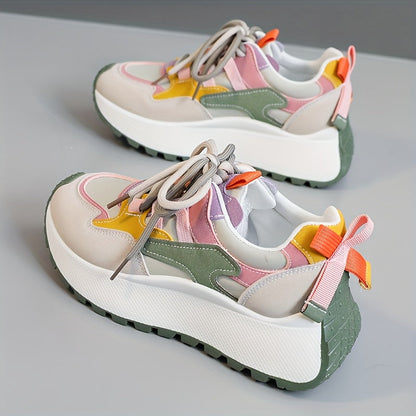 Women's Athletic Shoes - Breathable Mesh Lace-Up for Outdoor & – Green option – main product image