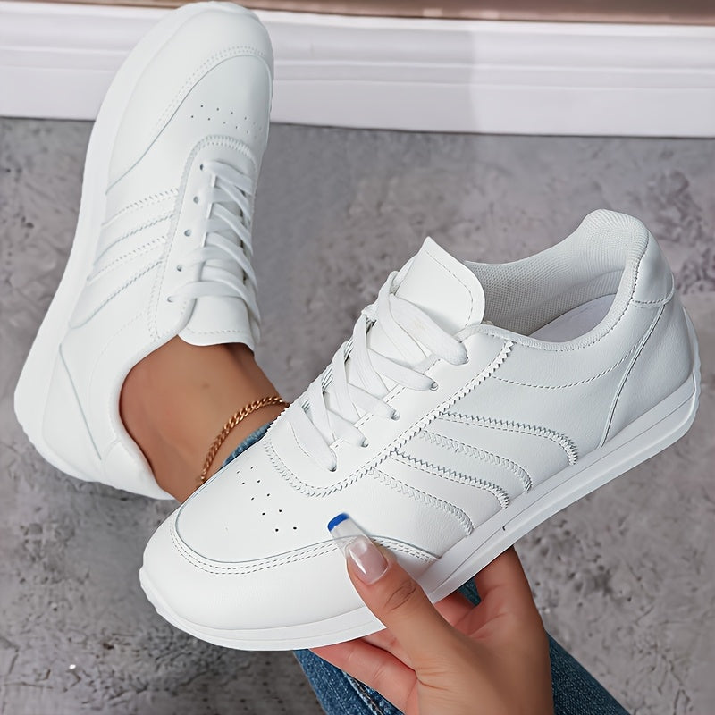 Women's Athletic Shoes – Cushioned Lace-Up for Active Days – White option – view 3