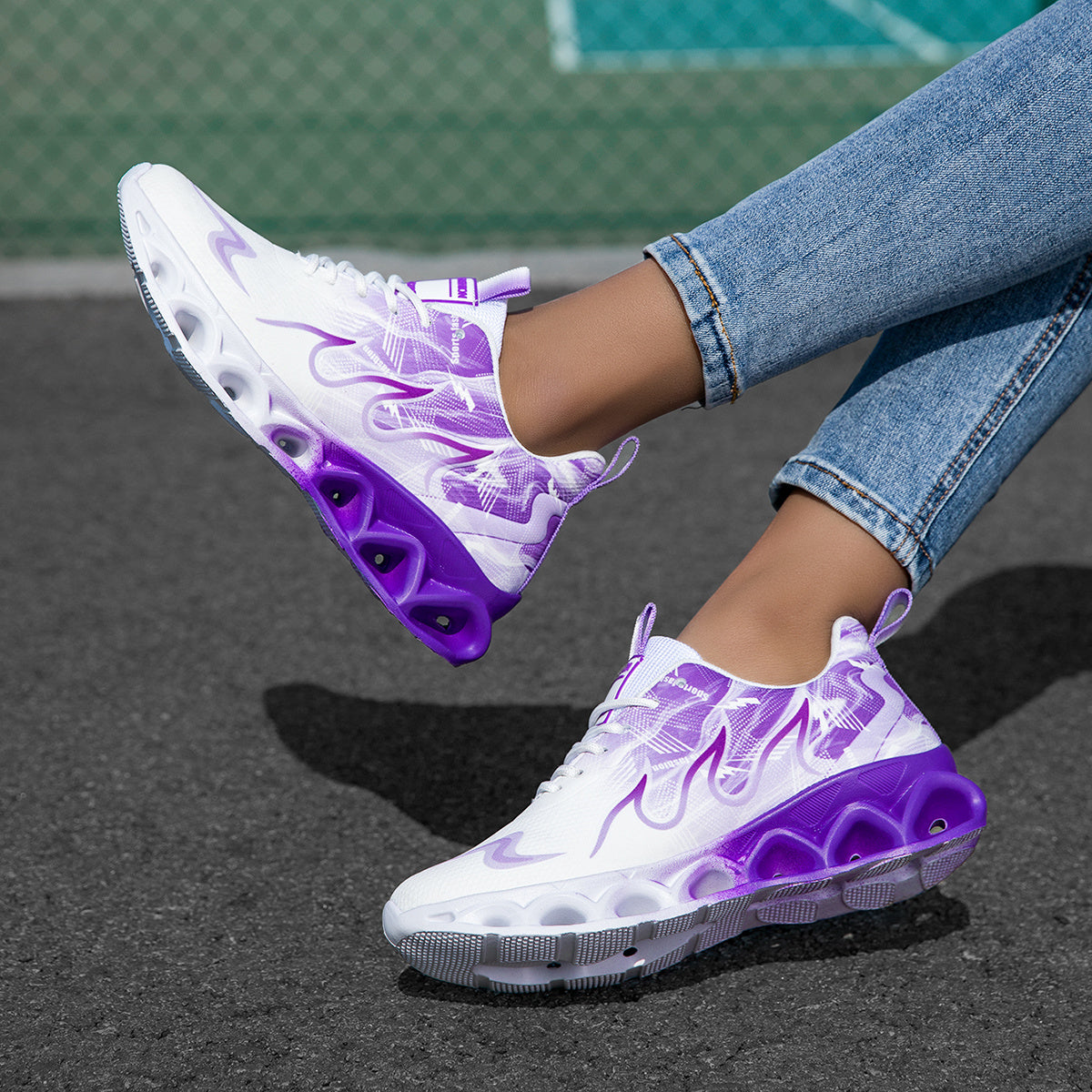 Women's Athletic Shoes - Lace-Up Design – Pink – view 6