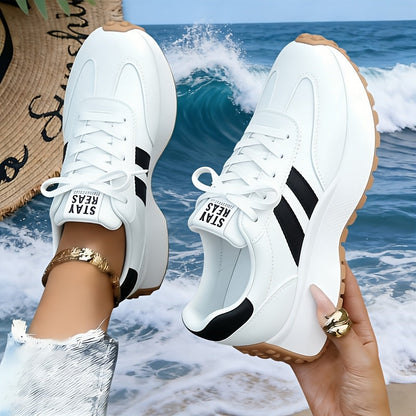 Women's Athletic Shoes – Lace-Up Platform for Outdoor & – Red option – main product image