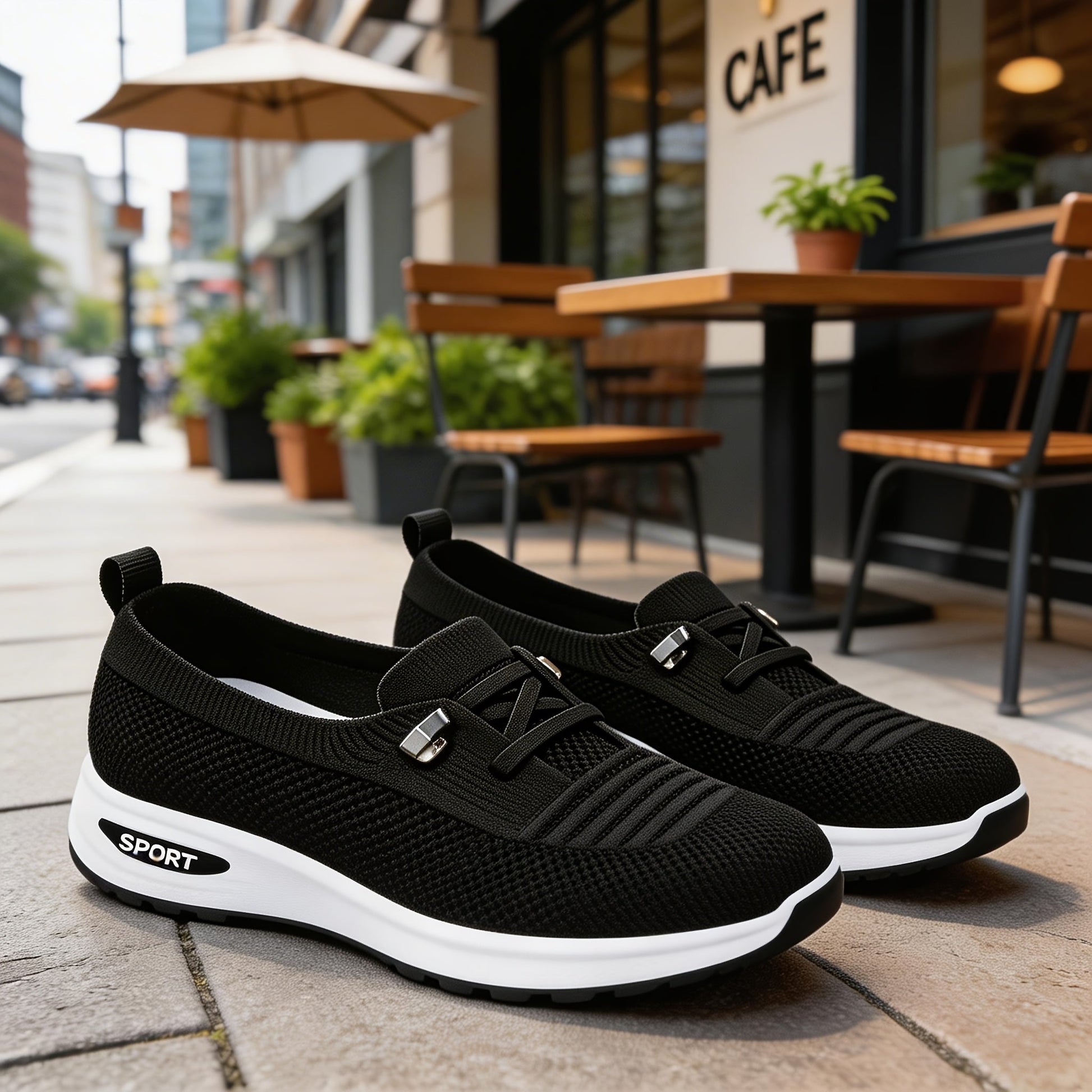 Women's Athletic Shoes - Non-Slip Sole Lightweight for Active Days – Black – view 3