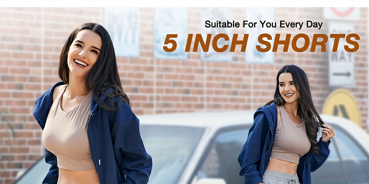 Women's Athletic Shorts - 3-Pack Regular Fit detail view