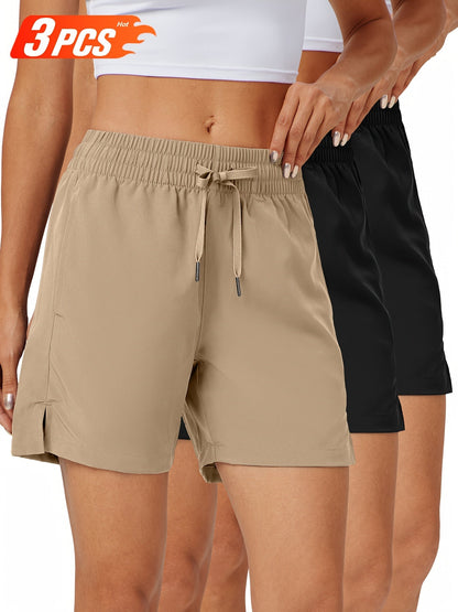 Women's Athletic Shorts - 3-Pack Regular Fit – Black option – view 4