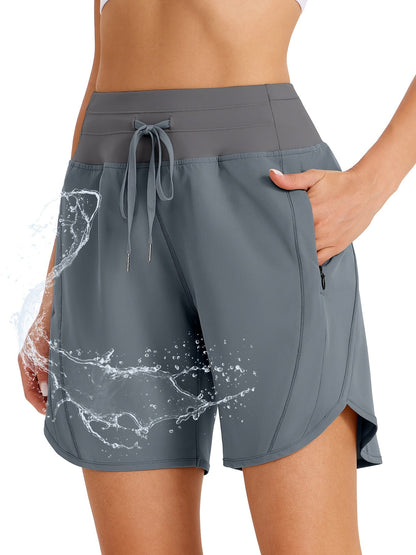 Women's Athletic Shorts - Black Pockets detail view
