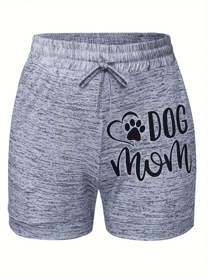 Women's Athletic Shorts - Drawstring Graphic Print detail view