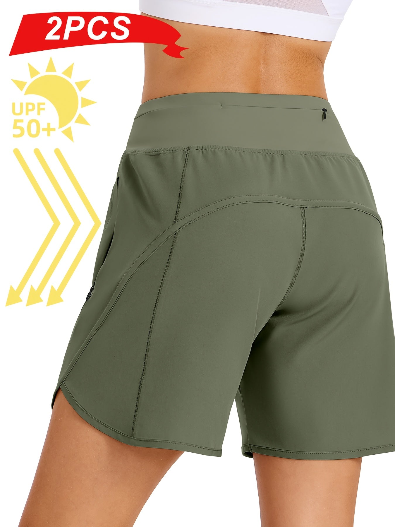 Women's Athletic Shorts - Drawstring Regular Fit – view 6