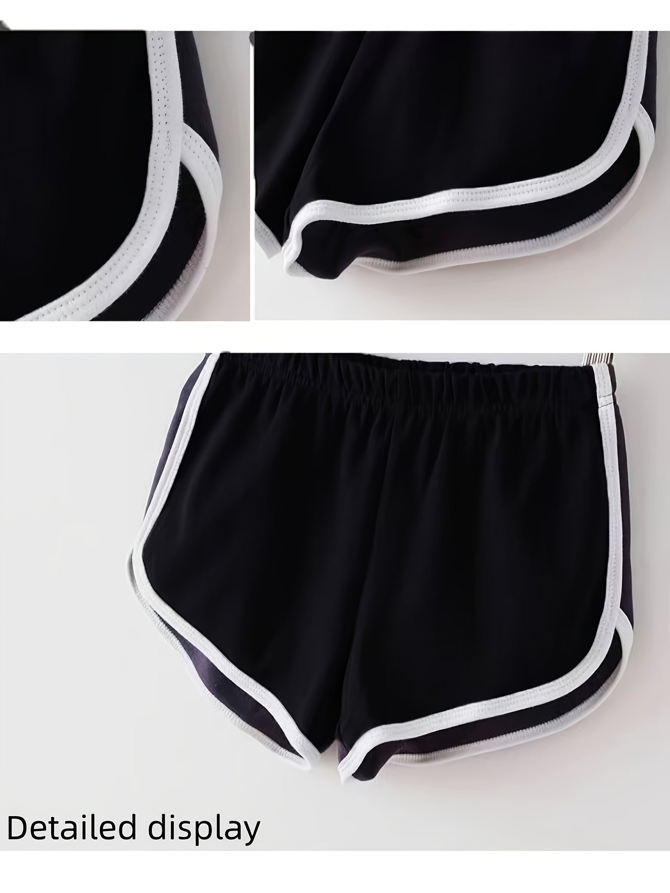 Women's Athletic Shorts - Elastic Waist detail view
