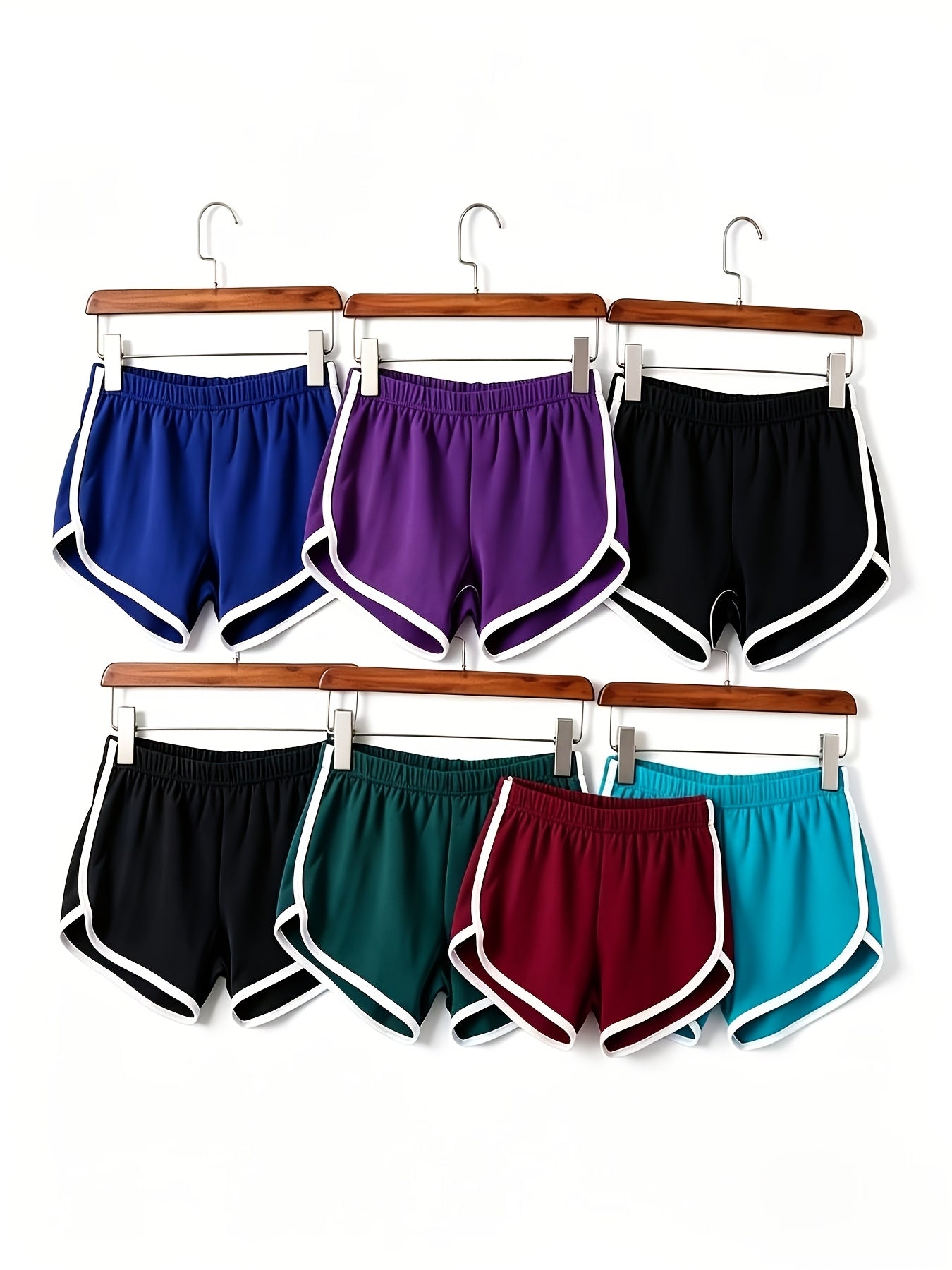 Women's Athletic Shorts - Elastic Waist detail view