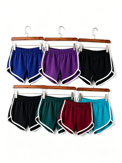 Women's Athletic Shorts - Elastic Waist detail view
