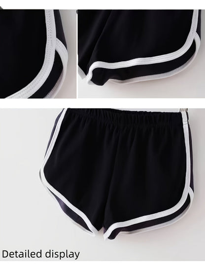 Women's Athletic Shorts - Elastic Waist detail view