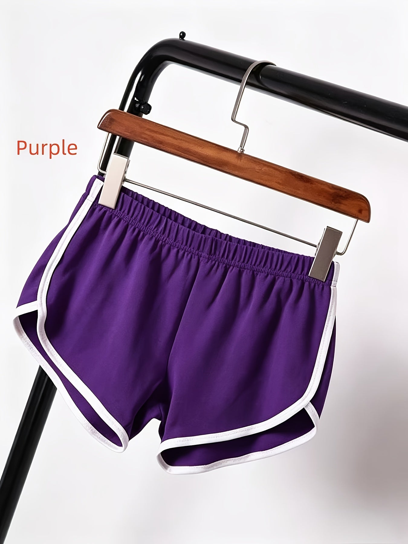 Women's Athletic Shorts - Elastic Waist detail view