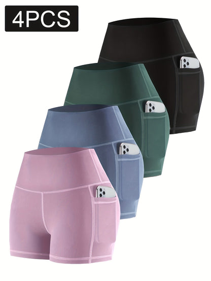 Women's Athletic Shorts - Regular Fit With Pockets – 5-Color Selection – Black option – main product image