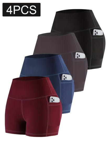 Women's Athletic Shorts - Regular Fit With Pockets – 5-Color Selection – Black option – view 2