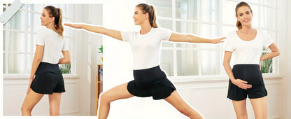 Women's Athletic Shorts - Stretch – Black detail view