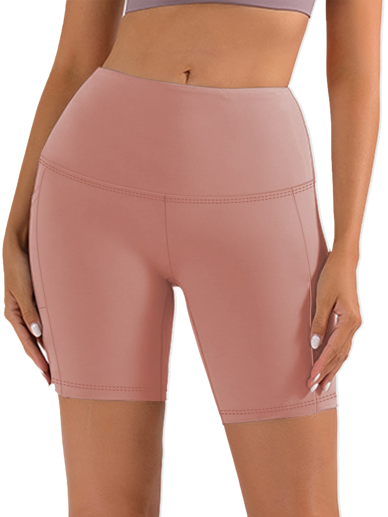 Women's Athletic Shorts - Stretch With Pockets – Black / Dark Gray detail view