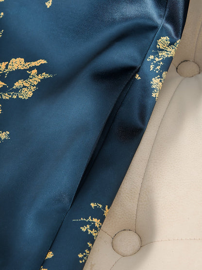 Women's Baroque Floral Blazer - Longline Single-Button Style detail view