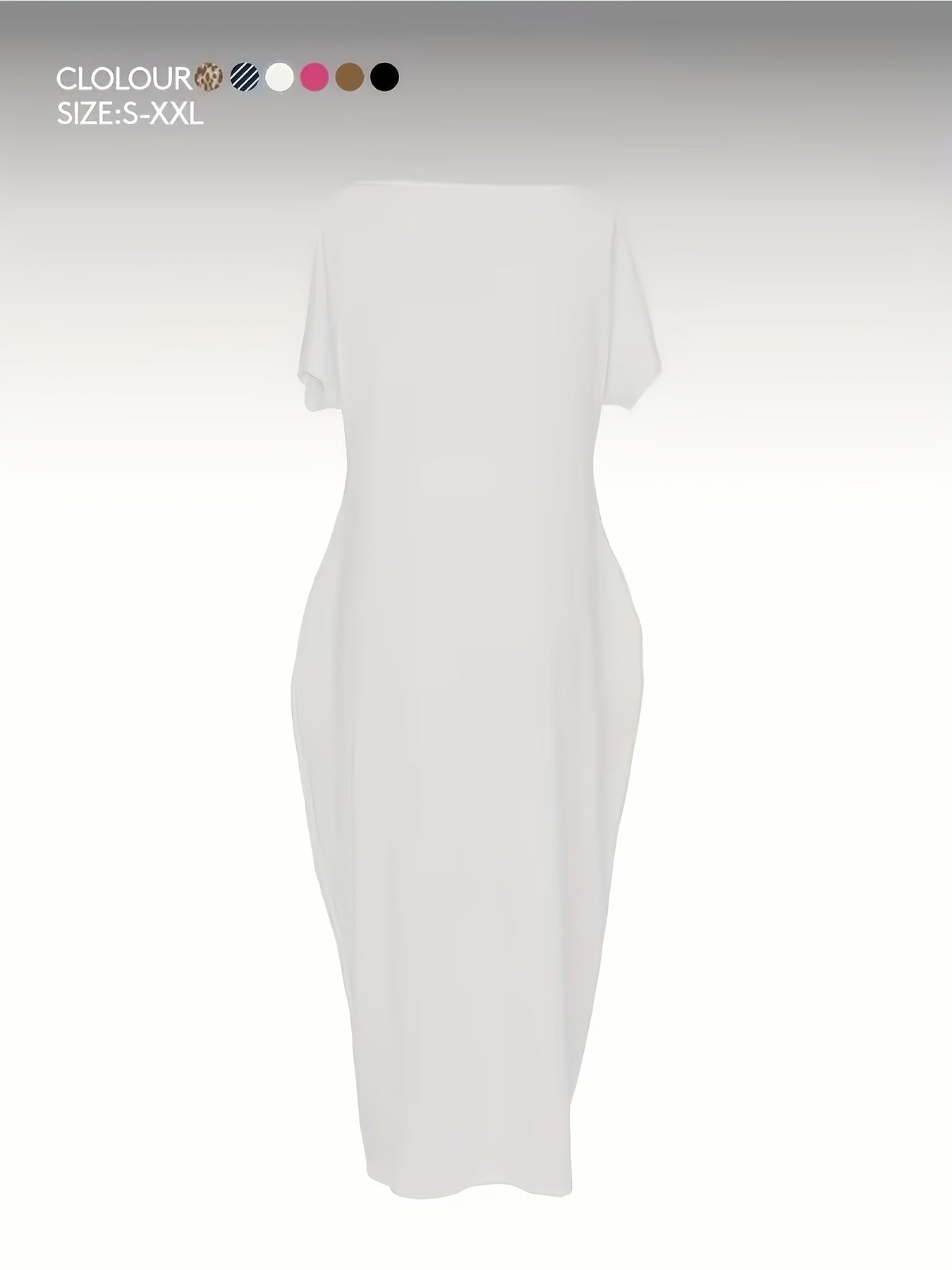 Women's Batwing Sleeve Maxi Dress - Loose Solid Color Fit detail view