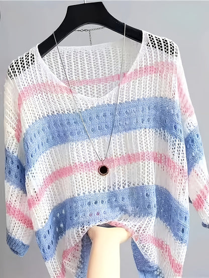 Women's Beach Cover-Up - Solid Color Classic Neckline detail view