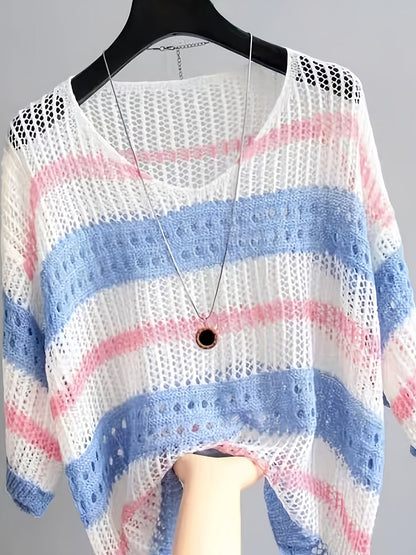 Women's Beach Cover-Up - Solid Color Classic Neckline detail view