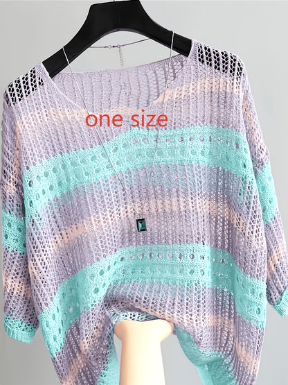 Women's Beach Cover-Up - Solid Color Classic Neckline detail view