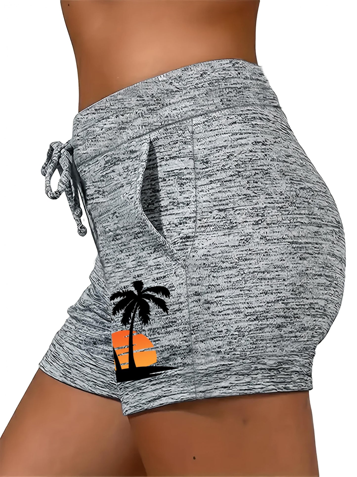 Women's Beach Shorts - Stretch With Pockets – Light Grey – view 9