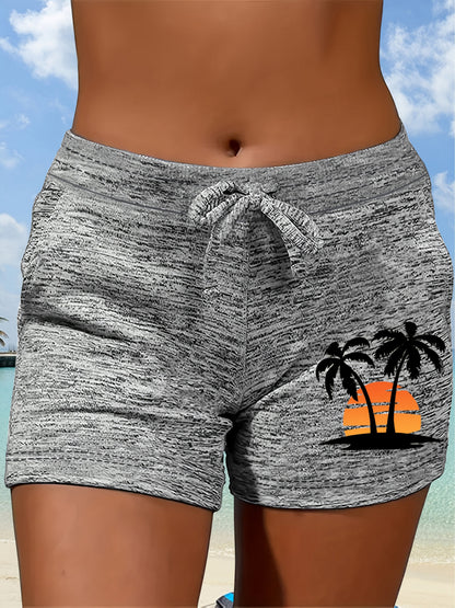 Women's Beach Shorts - Stretch With Pockets – Light Grey – Grey option – main product image