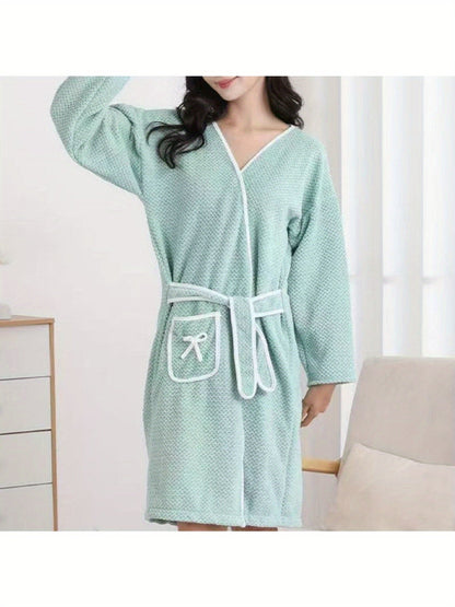 Women's Belted Robe - Belted Comfort, Blue – view 9