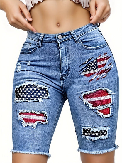Women's Bermuda Shorts - Distressed – Blue option – main product image