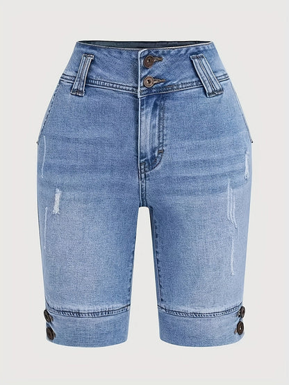 Women's Bermuda Shorts - Stretch – Light Blue detail view