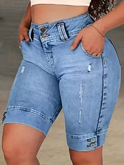 Women's Bermuda Shorts - Stretch – Light Blue detail view