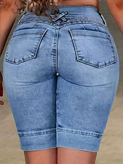 Women's Bermuda Shorts - Stretch – Light Blue detail view