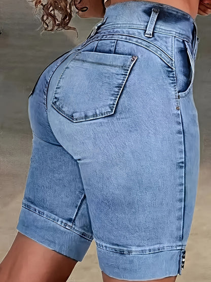 Women's Bermuda Shorts - Stretch – Light Blue detail view