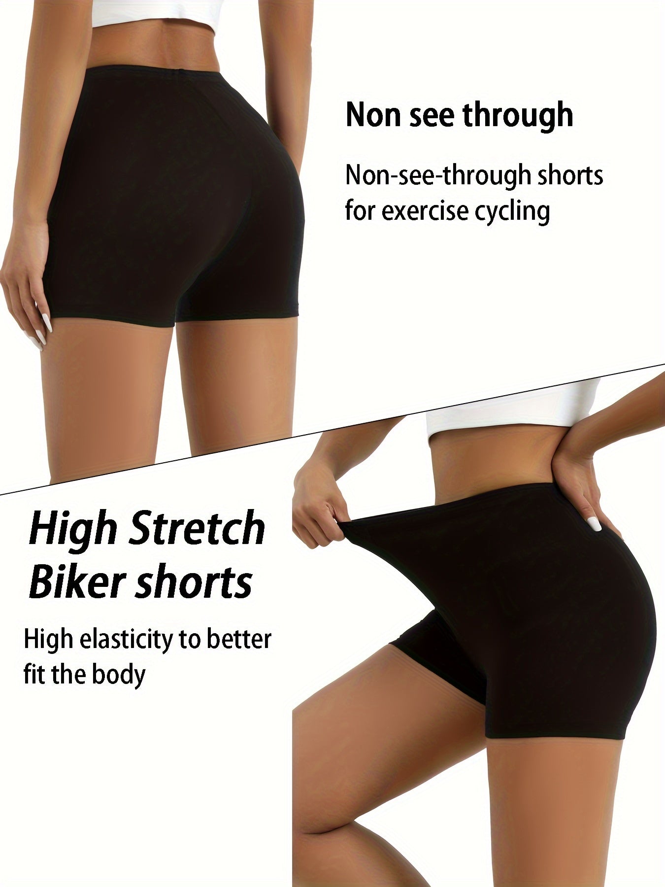 Women's Biker Shorts - 3 Black + 2 Hemp Gray Clean Finish detail view