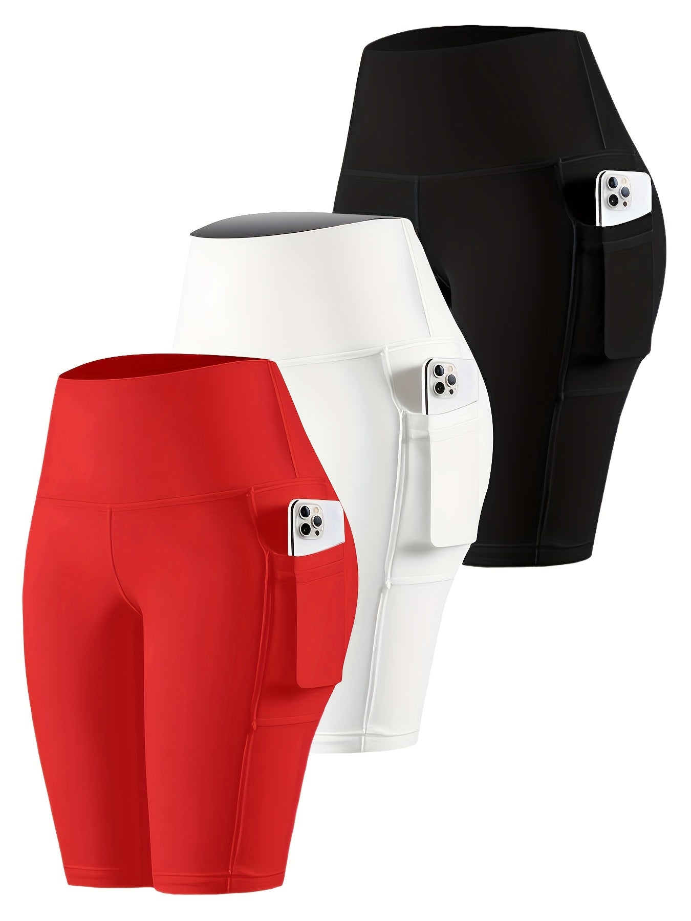Women's Biker Shorts - 3-Pack Pockets – Black option – view 2