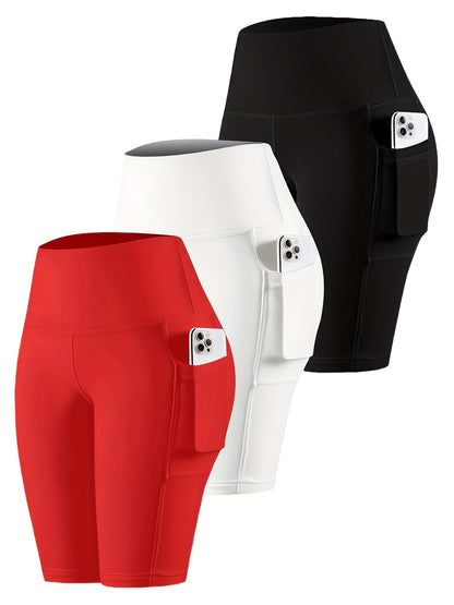 Women's Biker Shorts - 3-Pack Pockets – Black option – view 2