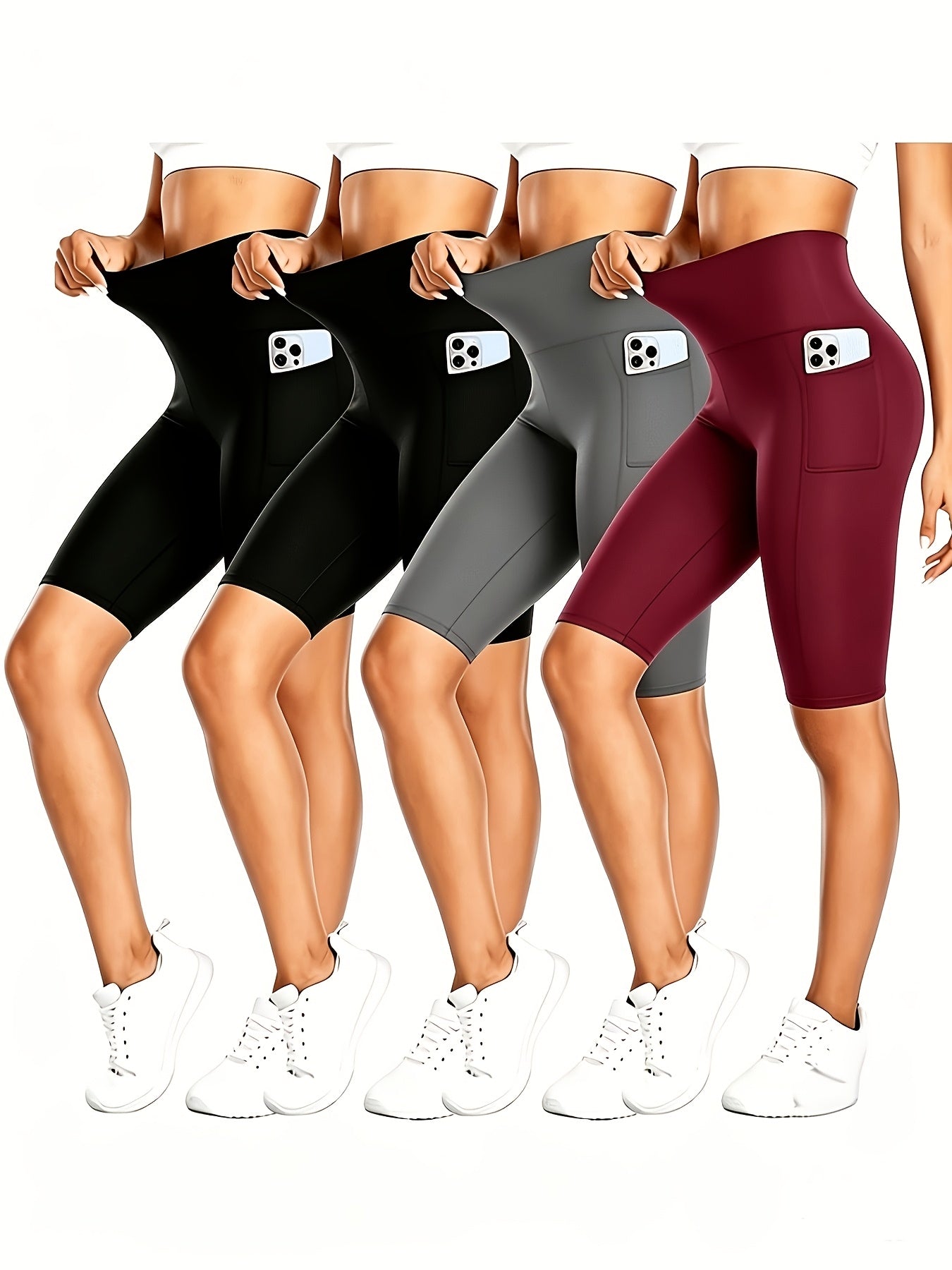 Women's Biker Shorts - 4-Pack Regular Fit detail view