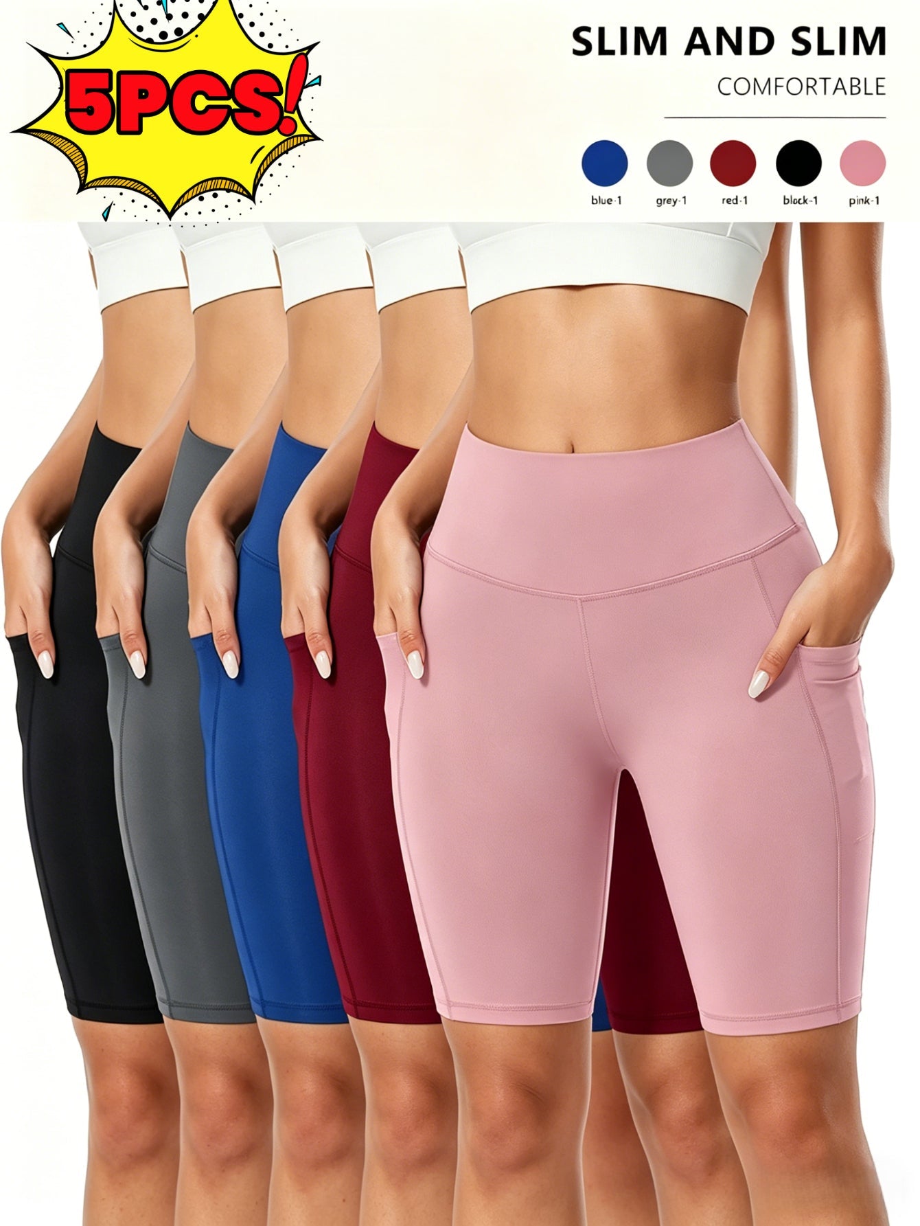 Women's Biker Shorts - 5-Pack Fitted – main product image