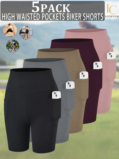 Women's Biker Shorts - 5-Pack Pockets detail view