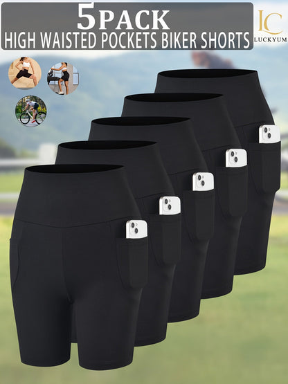 Women's Biker Shorts - 5-Pack Pockets detail view