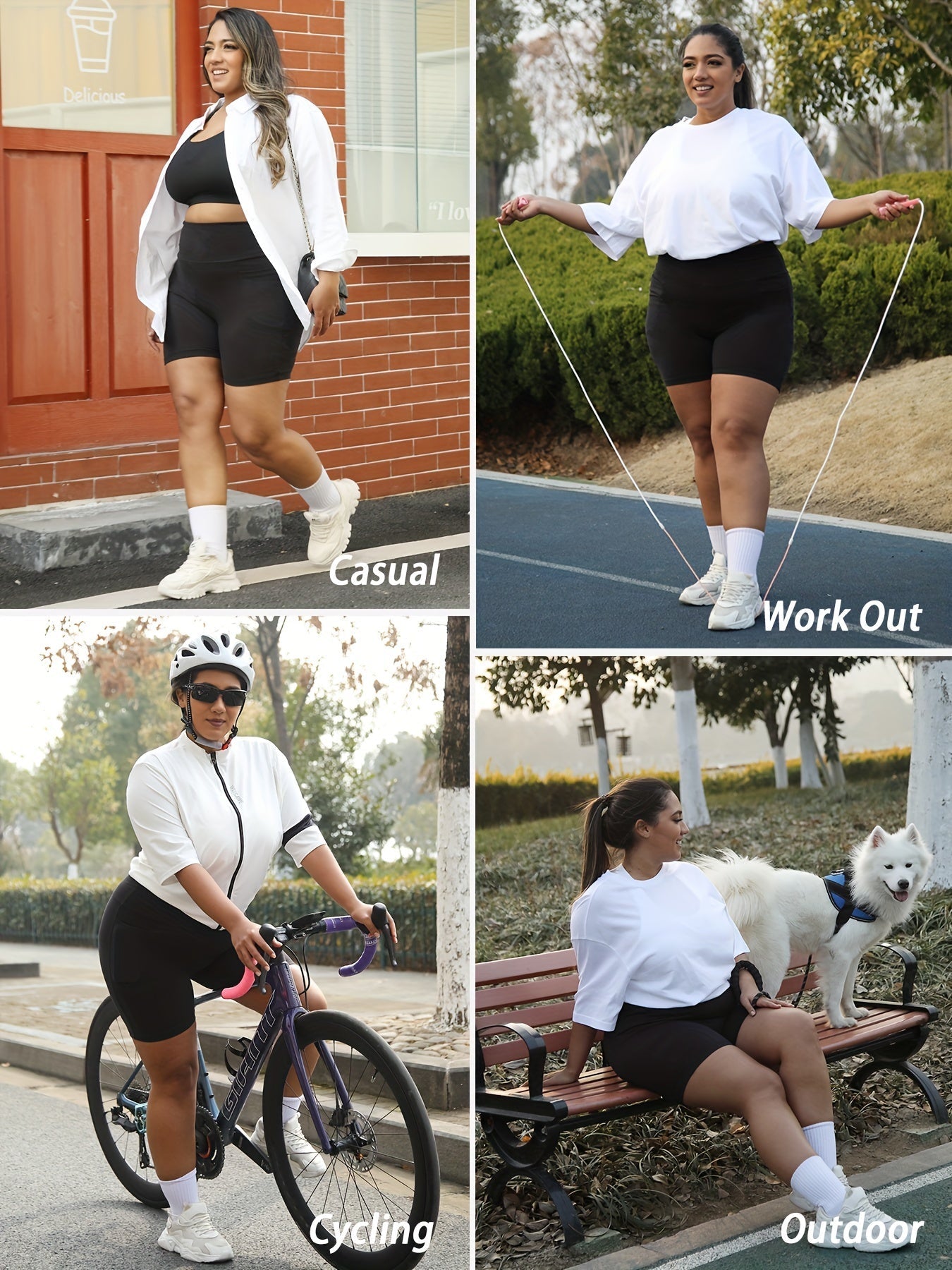 Women's Biker Shorts - Black Pockets detail view