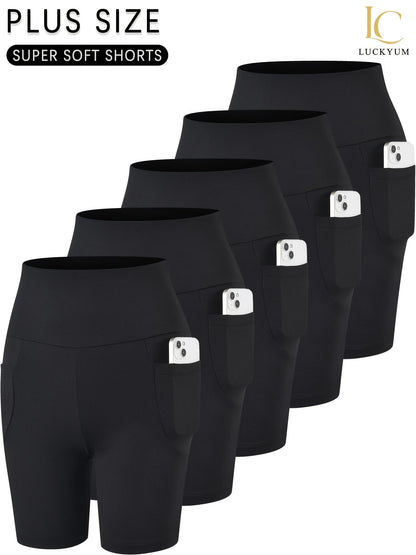 Women's Biker Shorts - Black Pockets detail view