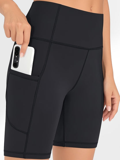 Women's Biker Shorts - Mixed Colors Pockets detail view