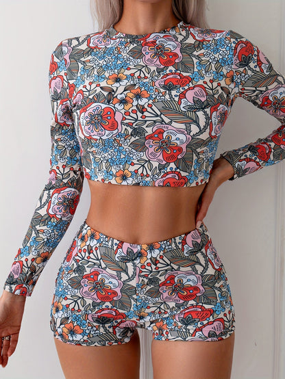 Women's Bikini Set - Floral Print Scoop Neck – main product image