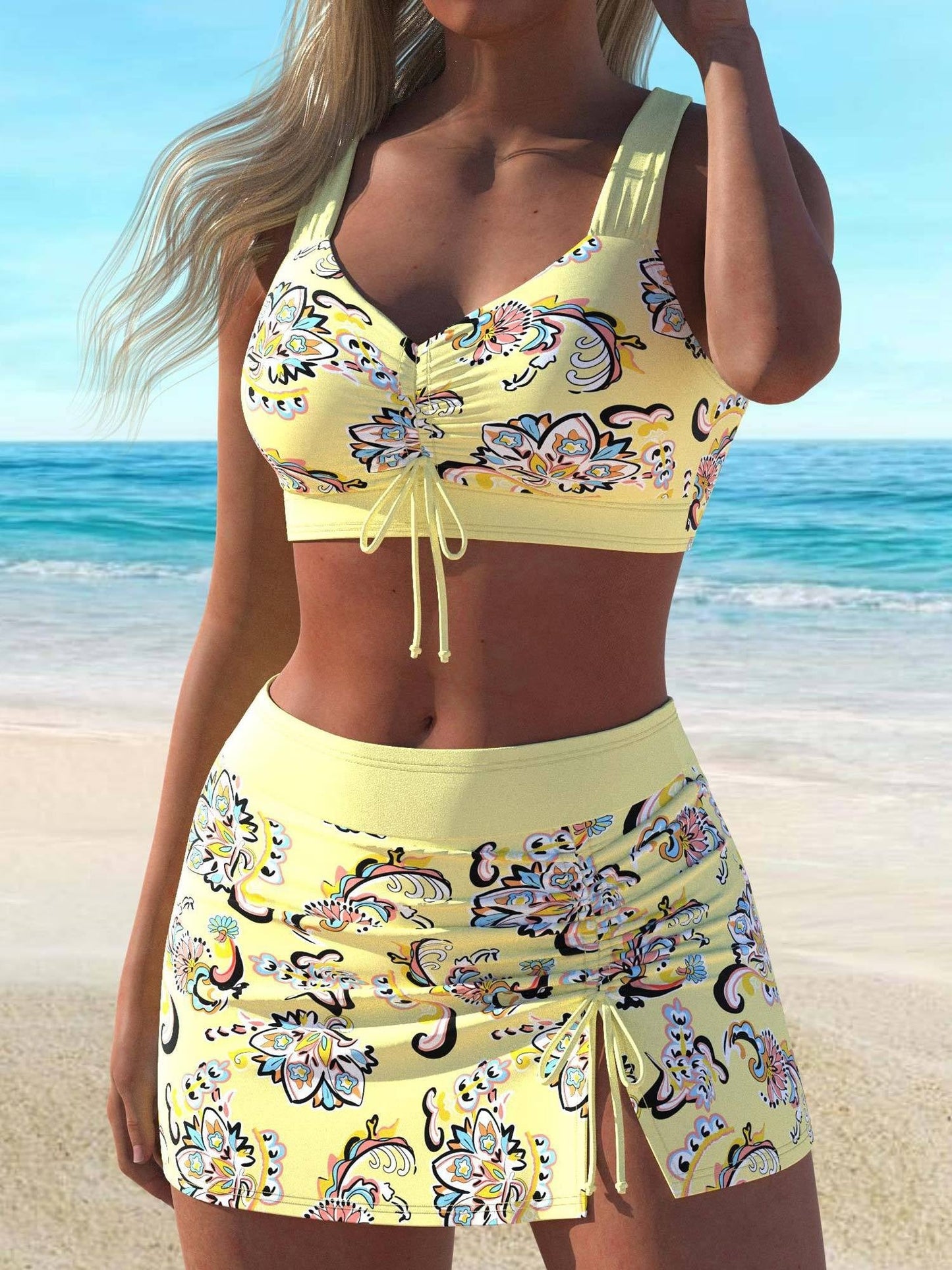 Women's Bikini Set - Floral Print Vacation Style 99 detail view