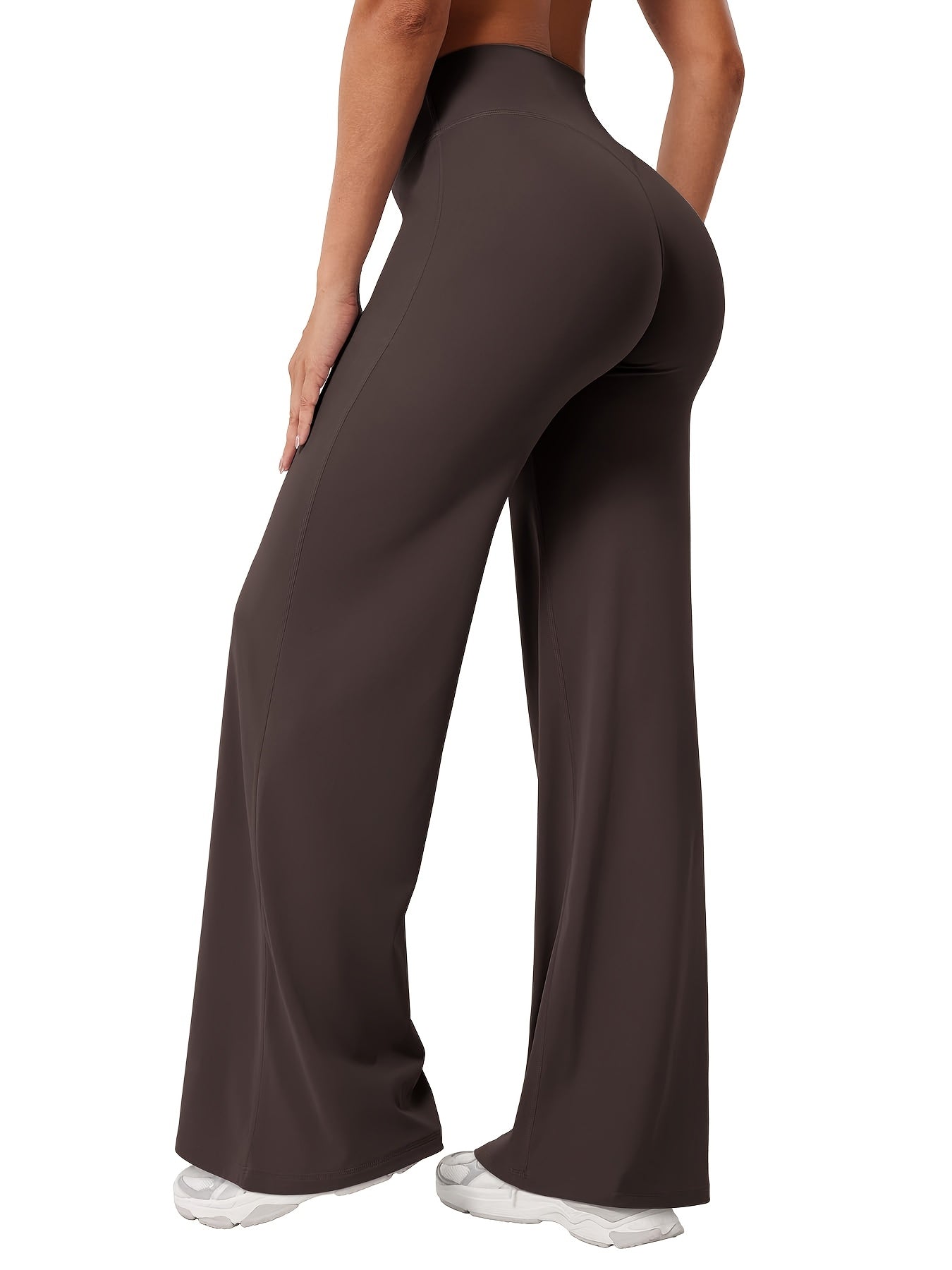 Women's Black+Gray+Navy+Coffee Polyester High-Waist Pants – view 2