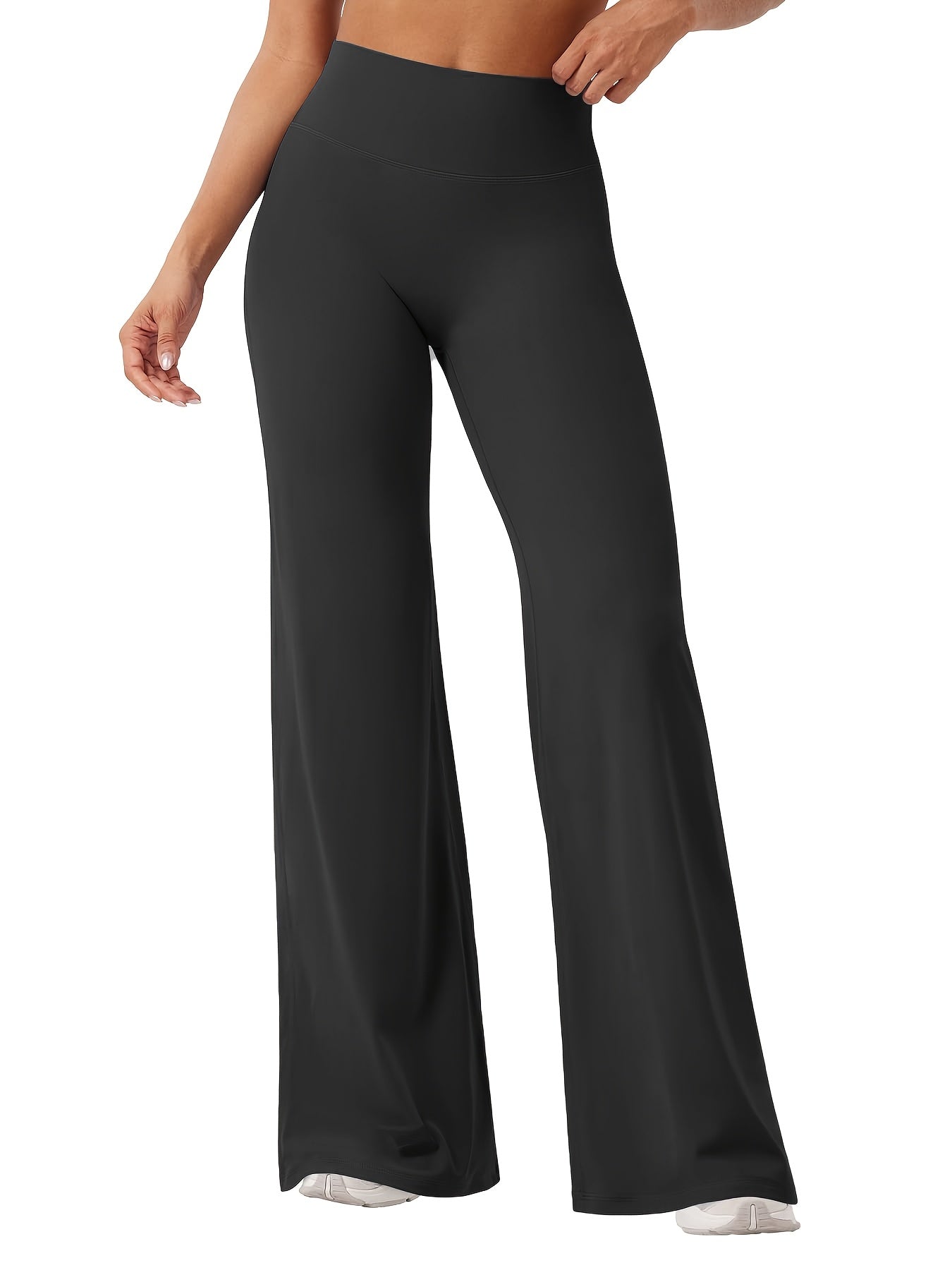 Women's Black+Gray+Navy+Coffee Polyester High-Waist Pants – view 4