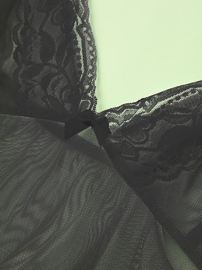 Women's Black Lace Cocktail Dress - Party Ready detail view